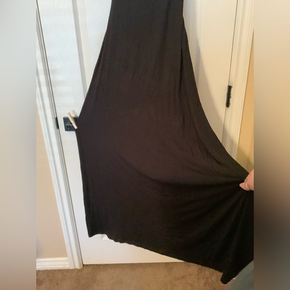 Arden B sexy maxi dress with criss cross back, black/teal - Picture 3 of 9